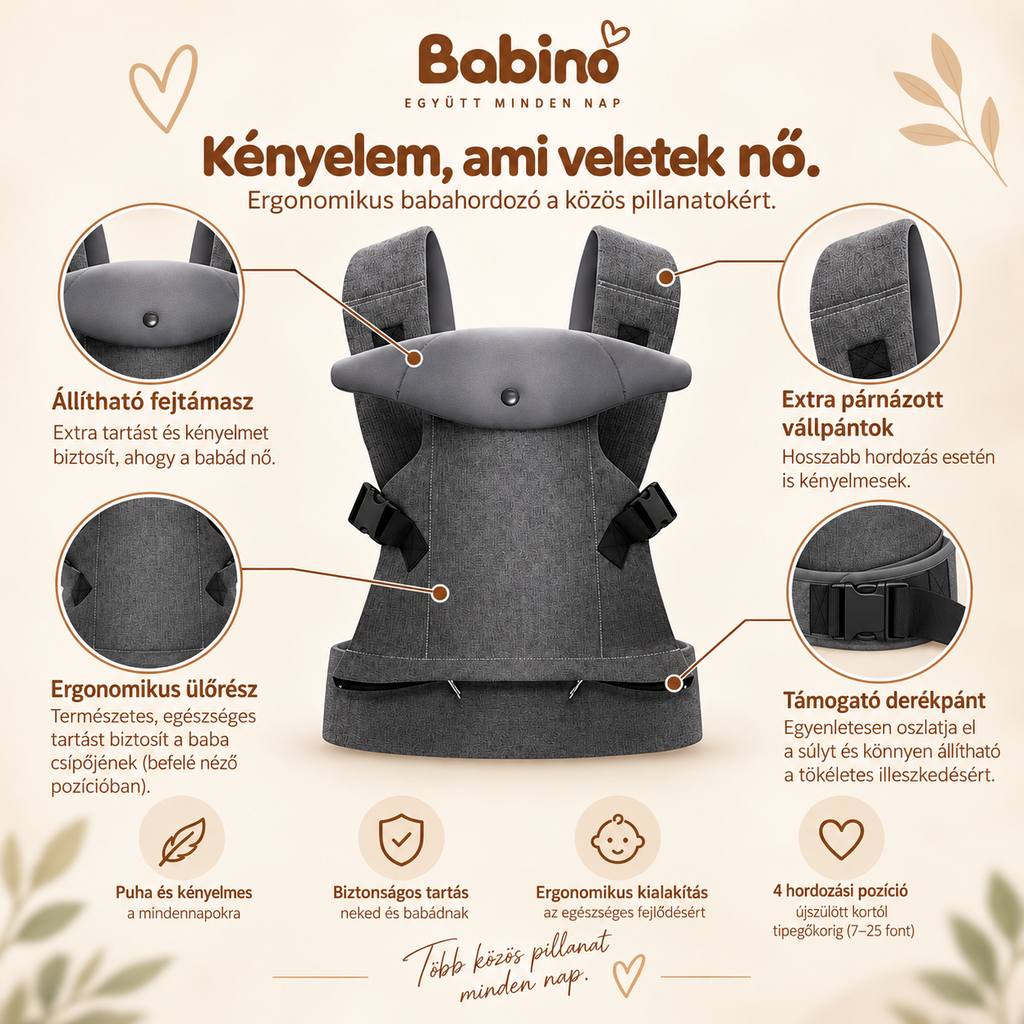 Babino Hordi™ Ergonomikus Babahordozó