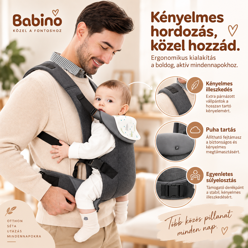 Babino Hordi™ Ergonomikus Babahordozó